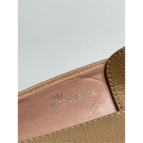 Linea Paolo Loafers Size 9 pointed Toe Leather Gold Chain Slip On Casual Shoes - Picture 8 of 9